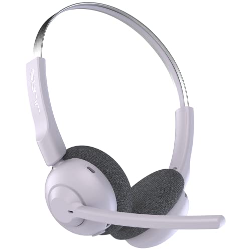 JLab Go Work Pop Wireless Headset mit Mikrofon: 50+ Std. Wiedergabezeit, Kopfhörer mit Mikrofon und Multipoint-Verbindung, Kabellos oder mit Kabel für PC & Handy, Bluetooth-Headset für Büro, Lila von JLab