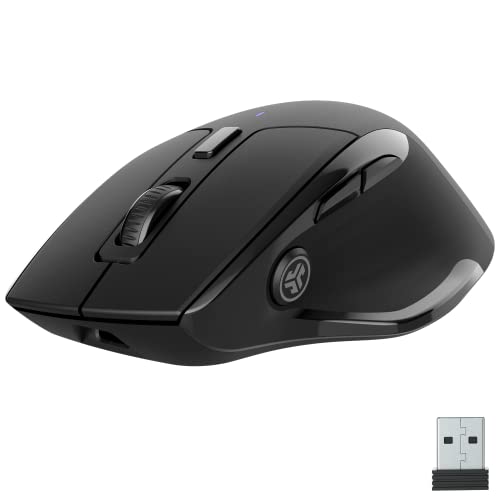 JLab JBuds Kabellose Bluetooth Maus - Wiederaufladbare Wireless Silent Mouse, Tri Mode 5,2/5,2+2,4Ghz Mit USB-Dongle - Ergonomisch Für iPad, PC, Computer, Laptop, Tablet von JLab