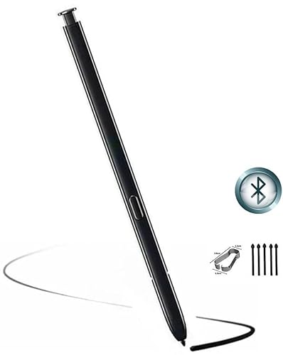 Eingabestift für Galaxy Note 10 (mit Bluetooth), Ersatz für Samsung Galaxy Note 10, Note 10+ Plus 5G, alle Versionen, Touch-Eingabestift mit 5 Spitzen/Federn (schwarz) von JMBTQ