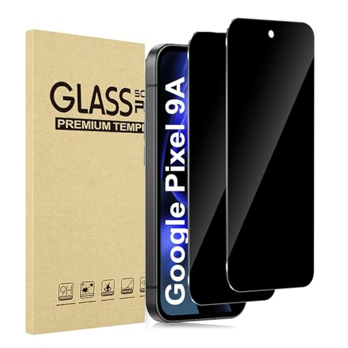 JMDZDL Schutzfolie für Google Pixel 9a Sichtschutz, [2 Stück] Privatsphäre Schutzglasfolie für Pixel 9a Privacy Displayschutzfolie 9H Härte Anti-Spy Gehärtetes Glas Anti-Spähen Blickschutzfolie von JMDZDL