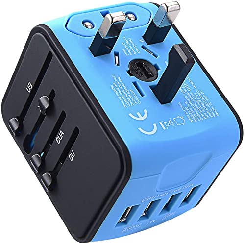 Reiseadapter Weltweit, Steckdosenadapter mit 4 USB Ports+AC Reise, Universal Reisestecker Travel Adapter für Europa USA UK Japan Mexiko 160 Ländern International Weltstecker von JMFONE