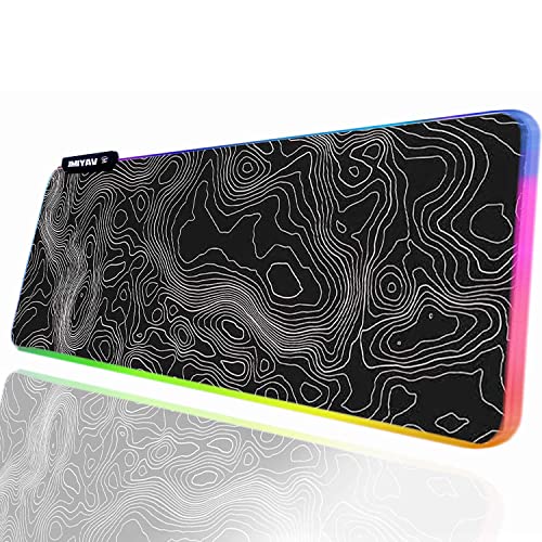 JMIYAV RGB Gaming Mauspad Led Erweiterte Groß Schreibtischunterlage Rutschfester Gummi XL XXL Gaming Mousepad Großes Mouse Pad Led Mousepad für Gamer 800x300 mm migong001-1 von JMIYAV