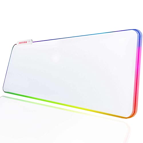 JMIYAV Weiß RGB Gaming Mauspad Led Erweiterte Groß Weiss Schreibtischunterlage Rutschfester Gummi XL XXL White Gaming Mousepad Großes weißes Mouse Pad Led Mousepad für Gamer 800x300 mm W1-1 JMIYAV Weiß RGB Gaming Mauspad Led Erweiterte Groß Weiss Schreibtischunterlage Rutschfester Gummi XL XXL White Gaming Mousepad Großes weißes Mouse Pad Led Mousepad für Gamer 800x300 mm W1-1 von JMIYAV