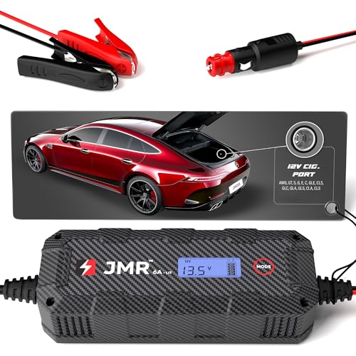 JMR Batterieladegerät für Mercedes-Benz AMG GT S Class G E C GLE CLS Alle Modelle Autobatterie Ladegerät Erhaltungsladegerät Akkuladegerät Erhaltungsgerät (12V Zig Anschluss, Lithium-Modus hinzufügen) von JMR