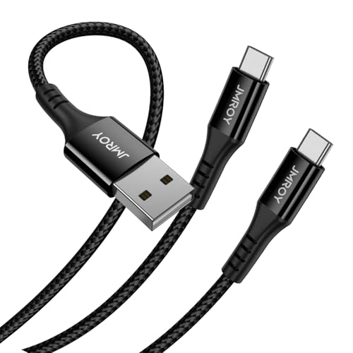 USB C Kabel Kurz [2Pack 0.5M] 3.1A Ladekabel USB C Schnellladekabel Nylon USB C Ladekabel für iPhone 15 Pro Max, Samsung Galaxy S24 S23 S22 S21 S20 Note 10, Huawei P60, Pixel, Xperia XZ von JMROY
