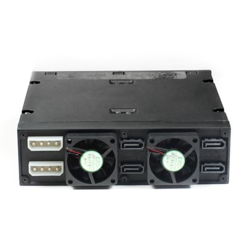 JMT 2,5 Zoll 4 Bay SATA 6Gbps Festplattengehäuse Optisches Laufwerk Mobile Rack für 12,5 mm HDD PC Laptop (Gehäuse + Lüfter) von JMT