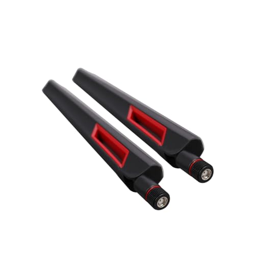 JMT 2 x 12dBi Dualband-WLAN-Antenne 2-4G 5G 5-8G SMA/RP-SMA kompatibel mit Asus AC88U AC68U Signalrouter (schwarzes Innenloch) von JMT