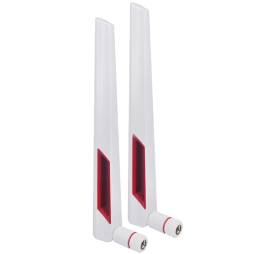 JMT 2 x 12dBi Dualband-WLAN-Antenne 2-4G 5G 5-8G SMA/RP-SMA kompatibel mit Asus AC88U AC68U Signalrouter (weißes Innenloch) von JMT