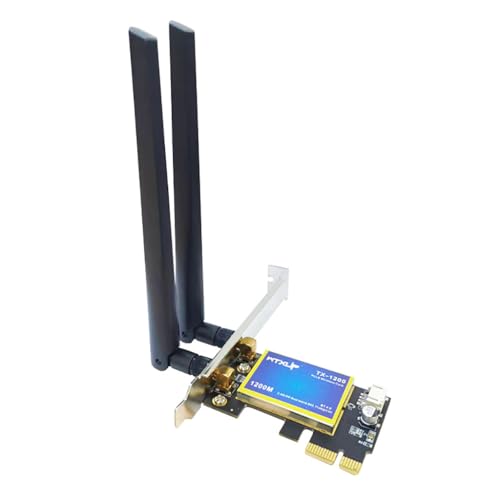 JMT 7260AC 1200M 2-4G/5G Dual Band Gigabit PCI-E Wireless Netzwerkkarte BT4.0 WiFi-Adapterkarte für PC Desktop (Typ B Blaues Gehäuse) von JMT