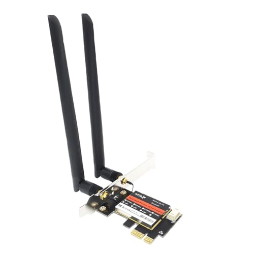 JMT 7260AC 1200M 2-4G/5G Dual Band Gigabit PCI-E Wireless Netzwerkkarte BT4.0 WiFi-Adapterkarte für PC Desktop (Typ B rotes Gehäuse) von JMT