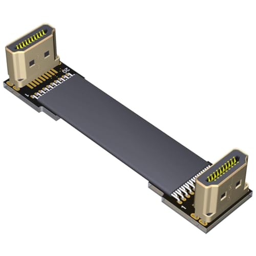 JMT ADT Flachbandkabel, abgewinkelt, Standard-HDMI-kompatibel, 2.0, Stecker/Buchse, 20-polig, FFC, FPC, Flachbandkabel, 2K/144Hz, 4K/60Hz, für HDTV, AV, Luftaufnahmen (A2-A3,1m) von JMT