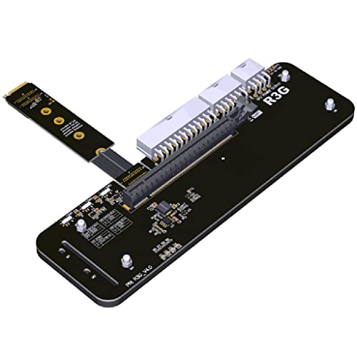 JMT M.2 Key M NVMe Externe Grafikkartenständer Halterung R43SG 64Gbs mit PCIe4.0 x4 Riser Kabel für Grafikkarte Nach 1660 (R43SG 50CM) von JMT