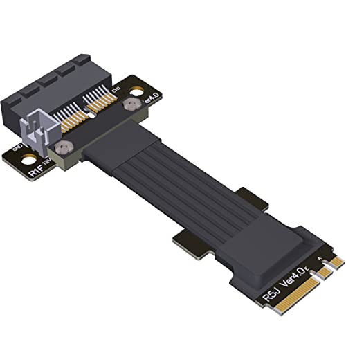 JMT PCI-e 4.0 M.2 WiFi A.E Key A+E auf PCI-e x1/x4/x16 Slot Riser Extender Adapter Card Ribbon Gen4.0 PCIE Kabel Wireless Netzwerkkarte 8G/BPS (15cm, Pcie4.0 1x R51JF) von JMT
