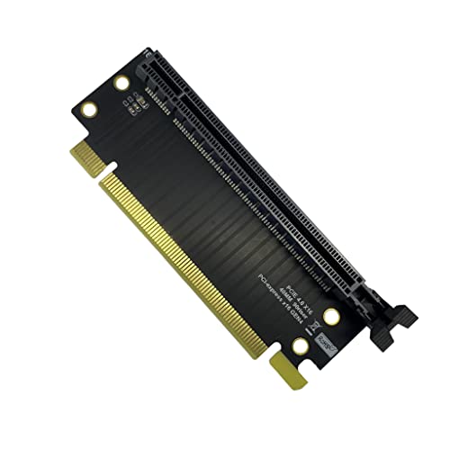 JMT PCIE 4.0 X4 X8 auf X16 Riser Card Converter PCB Adapter GEN4 Board für Grafikkarte, Netzwerkkarte, Capture Card und andere Standard-PCIE-Karten (X16 90 Grad) von JMT