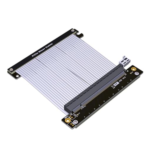 JMT PCIe 4.0 x16 Riser-Kabel RTX3090 Grafikkartenverlängerung Gen4.0 High Speed Dual Reverse kompatibel mit ITX A4 Gehäuse (18 cm, Silber) von JMT