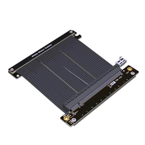 JMT PCIe 4.0 x16 Riser-Kabel RTX3090 Grafikkartenverlängerung Gen4.0 High Speed Dual Reverse kompatibel mit ITX A4 Gehäuse (18 cm, schwarz) von JMT