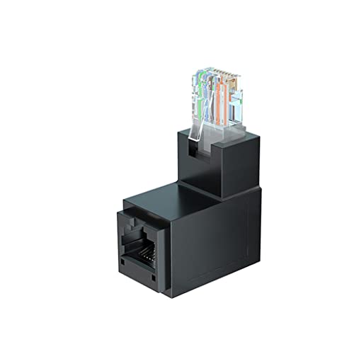 JMT RJ45 Stecker auf Buchse, Ethernet-Adapter, Cat6, Ethernet-LAN-Verlängerungskabel, Adapter, RJ45, Cat6, Extender, Anschluss für Computer, Notebook, TV, einzelner Cat6-Ethernet-Port (nach oben) von JMT