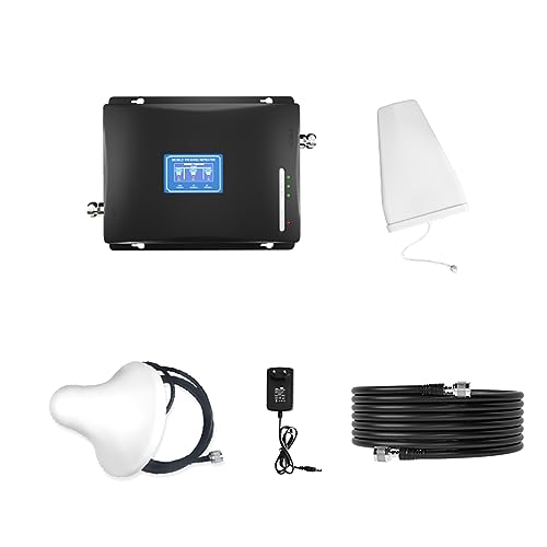 JMT Tri-Band 4G Cellular Signal Booster 2G 3G 4G Repeater 900+1800+2100Mhz GSM/DCS/WCDMA Signalverstärker (Combo B) von JMT