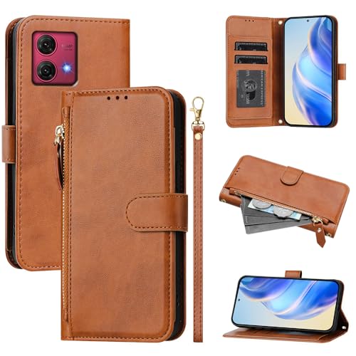 JMTALL Handyhülle für Motorola Moto G84 5G Klappbar PU Leder Flip Cover Handytasche Reißverschluss Brieftasche Klapphülle mit Magnetisch Kartenfach Schutzhülle für Moto G84 5G - Braun JMTALL Handyhülle für Motorola Moto G84 5G Klappbar PU Leder Flip Cover Handytasche Reißverschluss Brieftasche Klapphülle mit Magnetisch Kartenfach Schutzhülle für Moto G84 5G - Braun von JMTALL