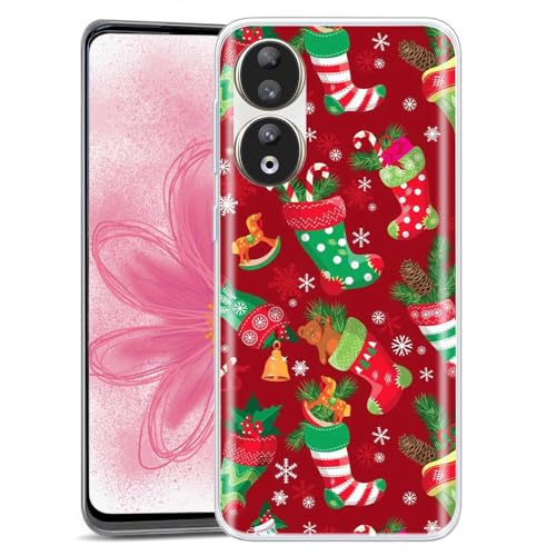 JMTALL Hülle für Honor 90 Silikon Handyhülle Case Weihnachten Motiv Dünne Weiche TPU Silikon Transparent Schutzhülle für Honor 90 - Strümpfe JMTALL Hülle für Honor 90 Silikon Handyhülle Case Weihnachten Motiv Dünne Weiche TPU Silikon Transparent Schutzhülle für Honor 90 - Strümpfe von JMTALL