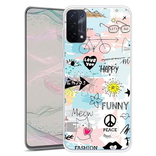 JMTALL Hülle für Oppo A54 5G Silikon Handyhülle Case Graffiti Katze Motiv Ultra Dünn Weiche TPU Silikon Stoßfeste Schutzhülle für Oppo A54 5G JMTALL Hülle für Oppo A54 5G Silikon Handyhülle Case Graffiti Katze Motiv Ultra Dünn Weiche TPU Silikon Stoßfeste Schutzhülle für Oppo A54 5G von JMTALL