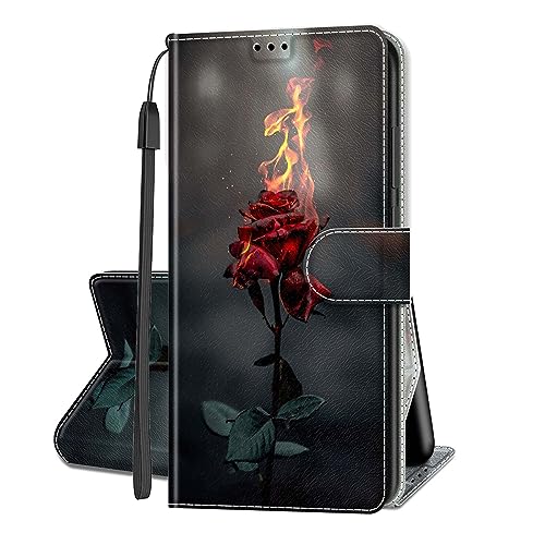JMTALL Hülle für Oppo A94 5G Klappbar PU Leder Flip Cover Handytasche Feuerrose Motiv Klapphülle mit Magnetisch Kartenfach Standfunktion Schutzhülle für Oppo A94 5G JMTALL Hülle für Oppo A94 5G Klappbar PU Leder Flip Cover Handytasche Feuerrose Motiv Klapphülle mit Magnetisch Kartenfach Standfunktion Schutzhülle für Oppo A94 5G von JMTALL
