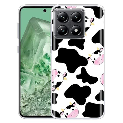 JMTALL Hülle für Xiaomi 14T 5G Silikon Handyhülle Case Kuh Motiv Ultra Dünn Weiche TPU Silikon Stoßfeste Schutzhülle für Xiaomi 14T 5G von JMTALL