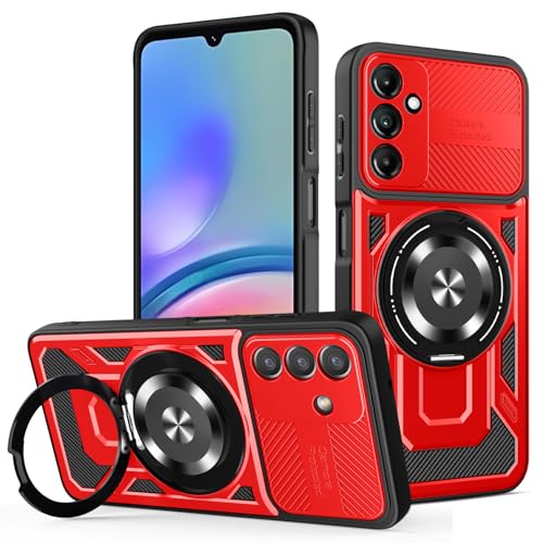 JMstore Hülle für Samsung Galaxy A05s 4G, Kameraschutz 360°Metal Ring Ständer Schutzhülle, Silikon TPU Hart PC Handy Hüllen Schutzhülle Standard Stoßfest Cover - Rot JMstore Hülle für Samsung Galaxy A05s 4G, Kameraschutz 360°Metal Ring Ständer Schutzhülle, Silikon TPU Hart PC Handy Hüllen Schutzhülle Standard Stoßfest Cover - Rot von JMstore