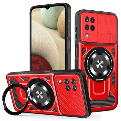 JMstore Hülle für Samsung Galaxy A12 4G, Kameraschutz 360°Metal Ring Ständer Schutzhülle, Silikon TPU Hart PC Handy Hüllen Schutzhülle Standard Stoßfest Cover - Rot JMstore Hülle für Samsung Galaxy A12 4G, Kameraschutz 360°Metal Ring Ständer Schutzhülle, Silikon TPU Hart PC Handy Hüllen Schutzhülle Standard Stoßfest Cover - Rot von JMstore