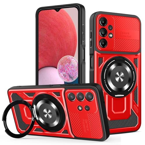 JMstore Hülle für Samsung Galaxy A13 4G/5G/M13 5G/A04S, Kameraschutz 360°Metal Ring Ständer Schutzhülle, Silikon TPU Hart PC Handy Hüllen Schutzhülle Standard Stoßfest Cover - Rot JMstore Hülle für Samsung Galaxy A13 4G/5G/M13 5G/A04S, Kameraschutz 360°Metal Ring Ständer Schutzhülle, Silikon TPU Hart PC Handy Hüllen Schutzhülle Standard Stoßfest Cover - Rot von JMstore
