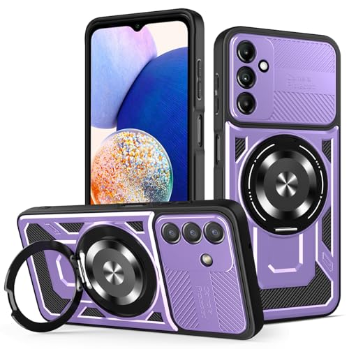 JMstore Hülle für Samsung Galaxy A14 4G/5G, Kameraschutz 360°Metal Ring Ständer Schutzhülle, Silikon TPU Hart PC Handy Hüllen Schutzhülle Standard Stoßfest Cover - Lila JMstore Hülle für Samsung Galaxy A14 4G/5G, Kameraschutz 360°Metal Ring Ständer Schutzhülle, Silikon TPU Hart PC Handy Hüllen Schutzhülle Standard Stoßfest Cover - Lila von JMstore
