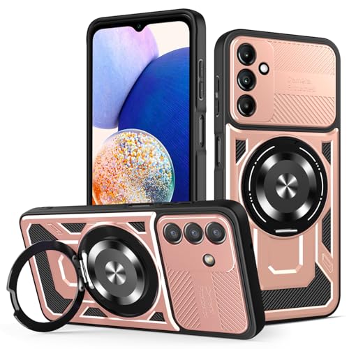 JMstore Hülle für Samsung Galaxy A14 4G/5G, Kameraschutz 360°Metal Ring Ständer Schutzhülle, Silikon TPU Hart PC Handy Hüllen Schutzhülle Standard Stoßfest Cover - Rose Gold JMstore Hülle für Samsung Galaxy A14 4G/5G, Kameraschutz 360°Metal Ring Ständer Schutzhülle, Silikon TPU Hart PC Handy Hüllen Schutzhülle Standard Stoßfest Cover - Rose Gold von JMstore