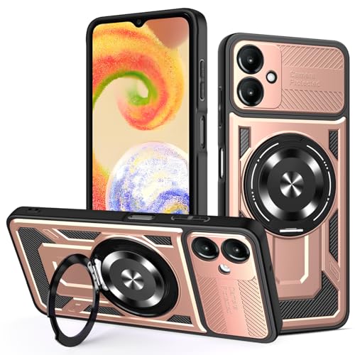 JMstore Hülle für Samsung Galaxy F06 5G/M06 5G, Kameraschutz 360°Metal Ring Ständer Schutzhülle, Silikon TPU Hart PC Handy Hüllen Schutzhülle Standard Stoßfest Cover - Rose Gold JMstore Hülle für Samsung Galaxy F06 5G/M06 5G, Kameraschutz 360°Metal Ring Ständer Schutzhülle, Silikon TPU Hart PC Handy Hüllen Schutzhülle Standard Stoßfest Cover - Rose Gold von JMstore