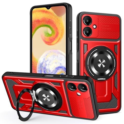 JMstore Hülle für Samsung Galaxy F06 5G/M06 5G, Kameraschutz 360°Metal Ring Ständer Schutzhülle, Silikon TPU Hart PC Handy Hüllen Schutzhülle Standard Stoßfest Cover - Rot JMstore Hülle für Samsung Galaxy F06 5G/M06 5G, Kameraschutz 360°Metal Ring Ständer Schutzhülle, Silikon TPU Hart PC Handy Hüllen Schutzhülle Standard Stoßfest Cover - Rot von JMstore