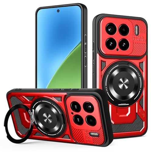 JMstore Hülle für Xiaomi Mi 15, Kameraschutz 360°Metal Ring Ständer Schutzhülle, Silikon TPU Hart PC Handy Hüllen Schutzhülle Standard Stoßfest Cover - Rot JMstore Hülle für Xiaomi Mi 15, Kameraschutz 360°Metal Ring Ständer Schutzhülle, Silikon TPU Hart PC Handy Hüllen Schutzhülle Standard Stoßfest Cover - Rot von JMstore
