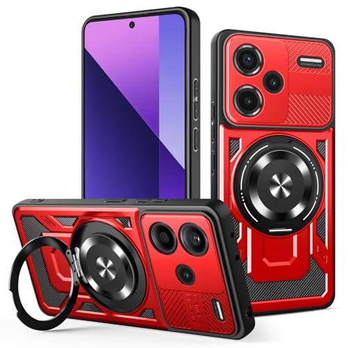 JMstore Hülle für Xiaomi Redmi Note 13 Pro Plus 5G, Kameraschutz 360°Metal Ring Ständer Schutzhülle, Silikon TPU Hart PC Handy Hüllen Schutzhülle Standard Stoßfest Cover - Rot JMstore Hülle für Xiaomi Redmi Note 13 Pro Plus 5G, Kameraschutz 360°Metal Ring Ständer Schutzhülle, Silikon TPU Hart PC Handy Hüllen Schutzhülle Standard Stoßfest Cover - Rot von JMstore