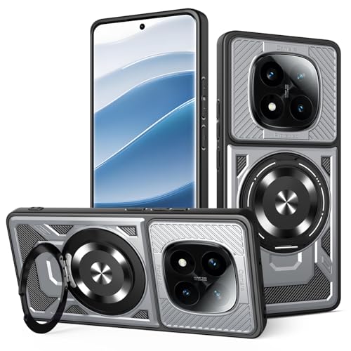 JMstore Hülle für Xiaomi Redmi Note 14 Pro 5G / Note 14 Pro Plus 5G, Kameraschutz 360°Metal Ring Ständer Schutzhülle, Silikon TPU Hart PC Handy Hüllen Schutzhülle Standard Stoßfest Cover - Grau JMstore Hülle für Xiaomi Redmi Note 14 Pro 5G / Note 14 Pro Plus 5G, Kameraschutz 360°Metal Ring Ständer Schutzhülle, Silikon TPU Hart PC Handy Hüllen Schutzhülle Standard Stoßfest Cover - Grau von JMstore