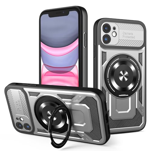 JMstore Hülle für iPhone 11, Kameraschutz 360°Metal Ring Ständer Schutzhülle, Silikon TPU Hart PC Handy Hüllen Schutzhülle Standard Stoßfest Cover - Grau JMstore Hülle für iPhone 11, Kameraschutz 360°Metal Ring Ständer Schutzhülle, Silikon TPU Hart PC Handy Hüllen Schutzhülle Standard Stoßfest Cover - Grau von JMstore