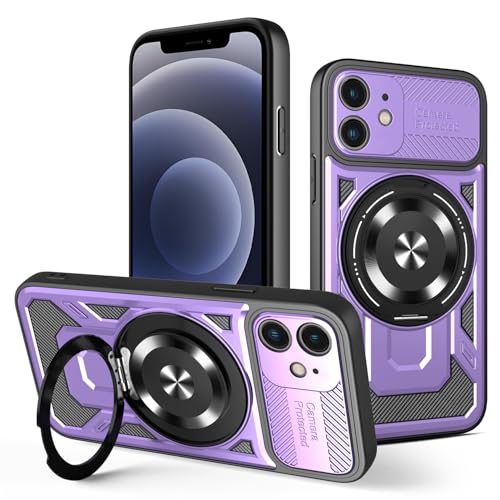 JMstore Hülle für iPhone 12, Kameraschutz 360°Metal Ring Ständer Schutzhülle, Silikon TPU Hart PC Handy Hüllen Schutzhülle Standard Stoßfest Cover - Lila JMstore Hülle für iPhone 12, Kameraschutz 360°Metal Ring Ständer Schutzhülle, Silikon TPU Hart PC Handy Hüllen Schutzhülle Standard Stoßfest Cover - Lila von JMstore