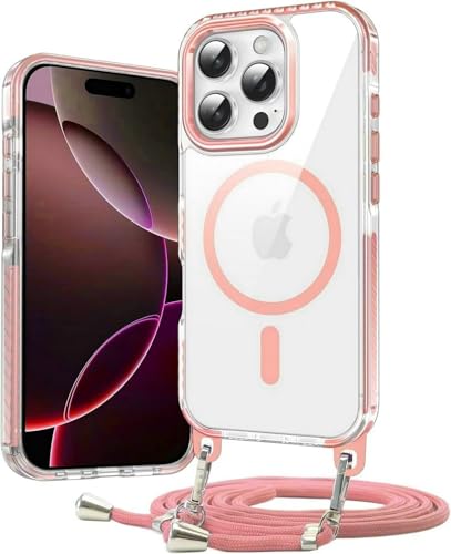 JMstore Magnetische Handykette für iPhone 11 Hülle, Kompatibel mit Magsafe Schutzhülle,mit Abnehmbar Kordel zum Umhängen Case, Aesthetic Durchsichtige Stoßfest -Pink JMstore Magnetische Handykette für iPhone 11 Hülle, Kompatibel mit Magsafe Schutzhülle,mit Abnehmbar Kordel zum Umhängen Case, Aesthetic Durchsichtige Stoßfest -Pink von JMstore