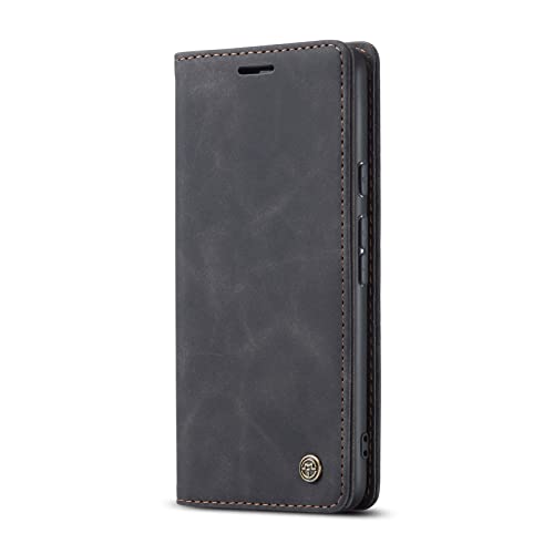 JMstore hülle kompatibel mit Google Pixel 6, Leder Flip Schutzhülle Brieftasche Handyhülle mit Kreditkarten Standfunktion (Schwarz) von JMstore