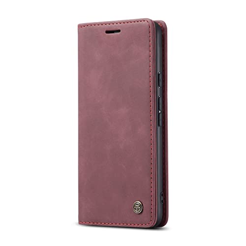 JMstore hülle kompatibel mit Google Pixel 7 Pro, Leder Flip Schutzhülle Brieftasche Handyhülle mit Kreditkarten Standfunktion (Rot) von JMstore