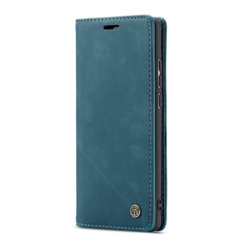 JMstore hülle kompatibel mit Huawei P Smart/Enjoy 7S, Leder Flip Schutzhülle Brieftasche Handyhülle mit Kreditkarten Standfunktion (Blau) von JMstore