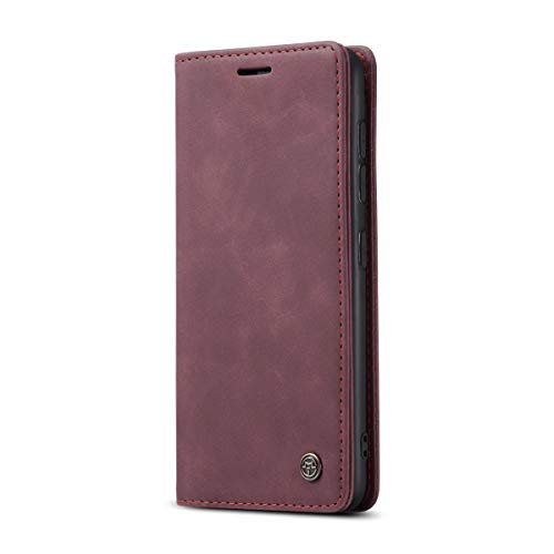 JMstore hülle kompatibel mit Samsung Galaxy A31, Leder Flip Schutzhülle Brieftasche Handyhülle mit Kreditkarten Standfunktion (Rot) von JMstore
