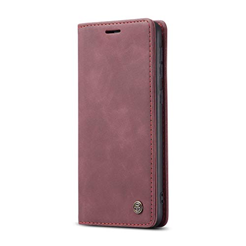 JMstore hülle kompatibel mit Samsung Galaxy M30S/M21, Leder Flip Schutzhülle Brieftasche Handyhülle mit Kreditkarten Standfunktion (Rot) von JMstore
