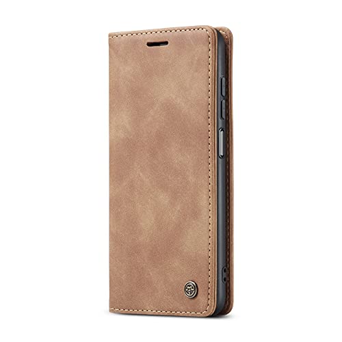 JMstore hülle kompatibel mit Samsung Galaxy M51, Leder Flip Schutzhülle Brieftasche Handyhülle mit Kreditkarten Standfunktion (Braun) von JMstore