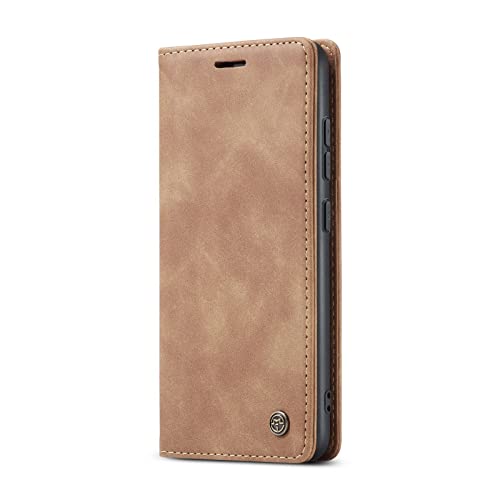 JMstore hülle kompatibel mit Samsung Galaxy S22 Plus, Leder Flip Schutzhülle Brieftasche Handyhülle mit Kreditkarten Standfunktion (Braun) von JMstore