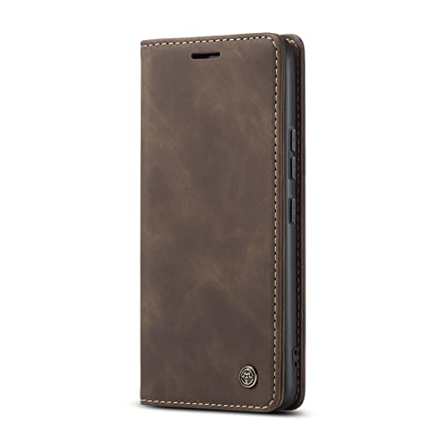 JMstore hülle kompatibel mit Xiaomi Mi 12 Pro, Leder Flip Schutzhülle Brieftasche Handyhülle mit Kreditkarten Standfunktion (Kaffee) von JMstore