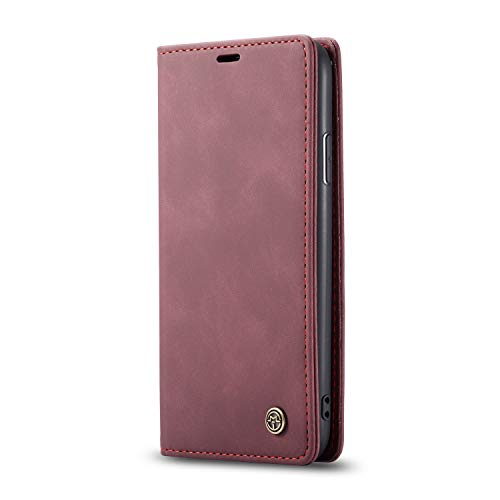 JMstore hülle kompatibel mit iPhone 11, Leder Flip Schutzhülle Brieftasche Handyhülle mit Kreditkarten Standfunktion (Rot) von JMstore