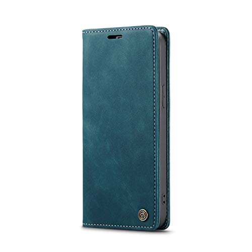 JMstore hülle kompatibel mit iPhone 13, Leder Flip Schutzhülle Brieftasche Handyhülle mit Kreditkarten Standfunktion (Blau) von JMstore